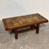 Vintage brutalist stone mosaic coffee table – solid wood, 1970s