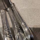 12 couteaux de table en métal argenté orfèvre Christofle Marly