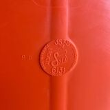 Syla vintage orange plastic round mirror
