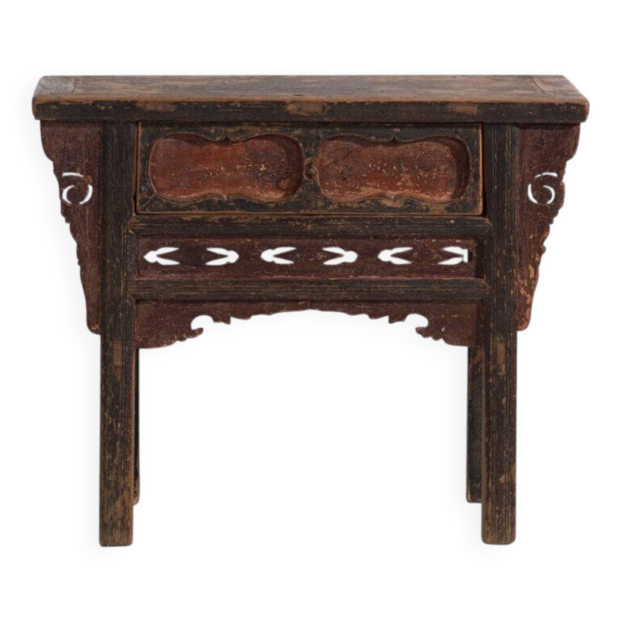Antique pine console with multi-layer patina – China, circa 1930