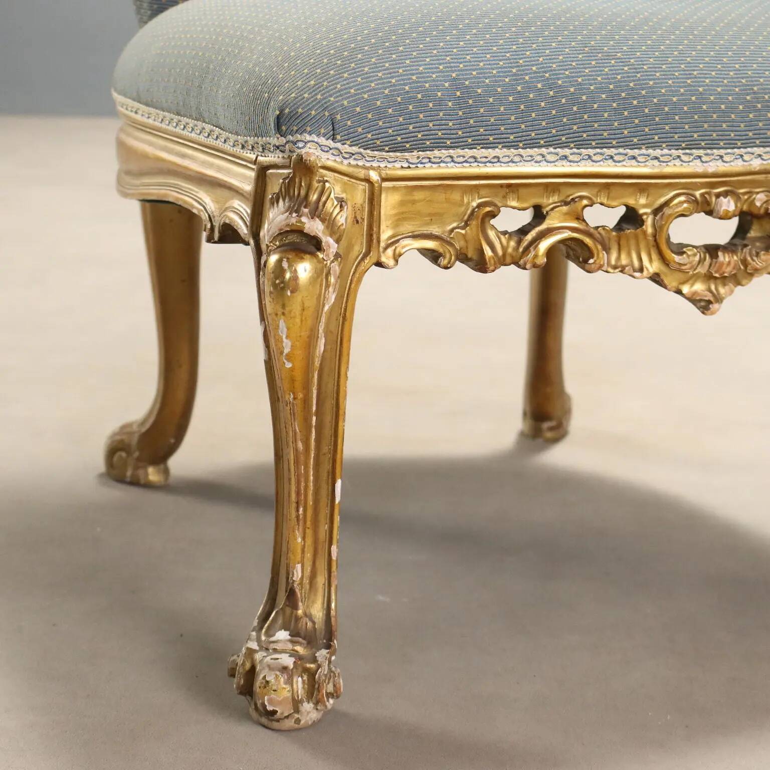 Antique baroque chairs in carved wood, Italy, 20th century