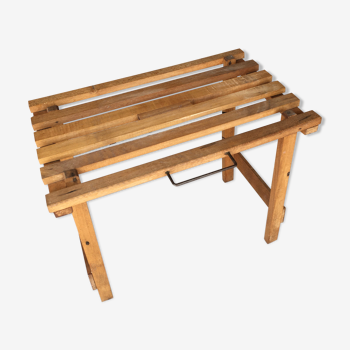 Folding wooden stool