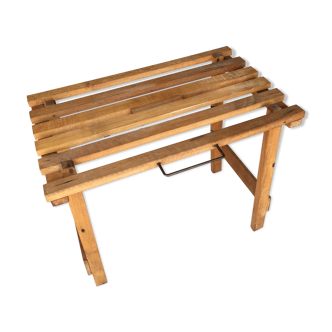 Folding wooden stool