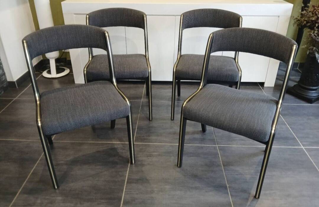 Lot de 4 chaises Baumann modèle Gondole, années 1970
