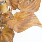 Unusual Italian Florentine gilt 'Wisteria' wall lamp by Masca