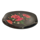 Authentic Longwy dish Black enamels poppy decoration Louis Valenti 1960