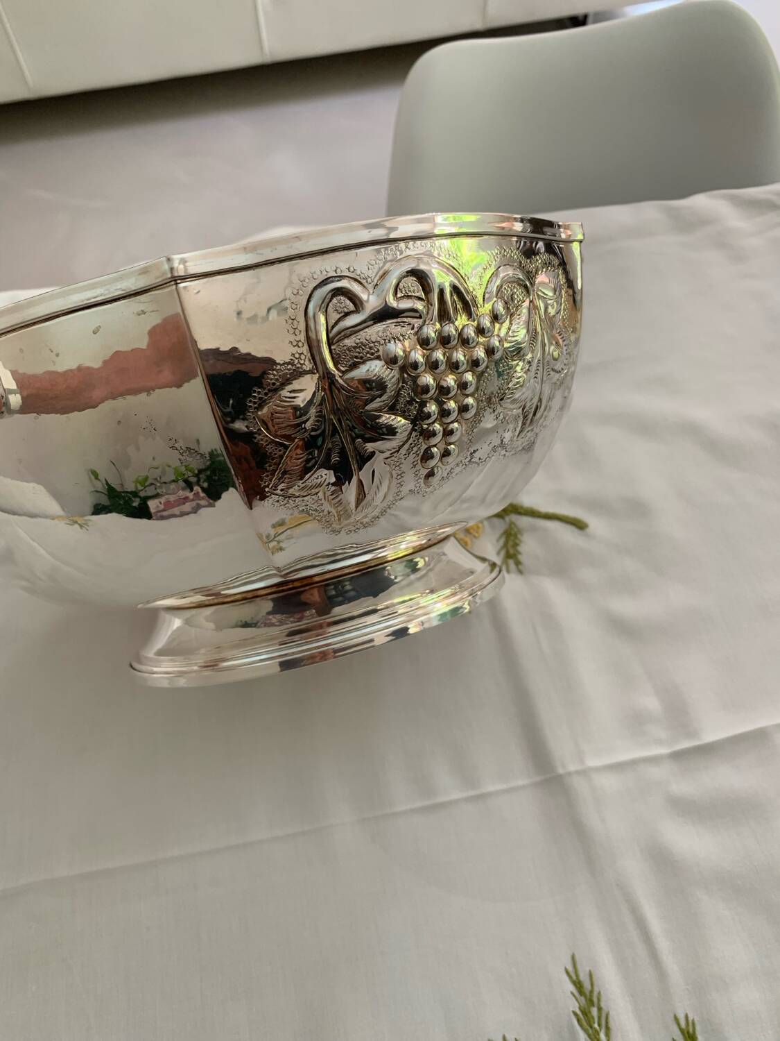 Solid silver fruit bowl