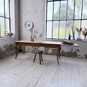 Table de ferme merisier pieds galbés XIXème