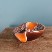 Flamed ceramic ashtray in Vallauris style from the 1970s.