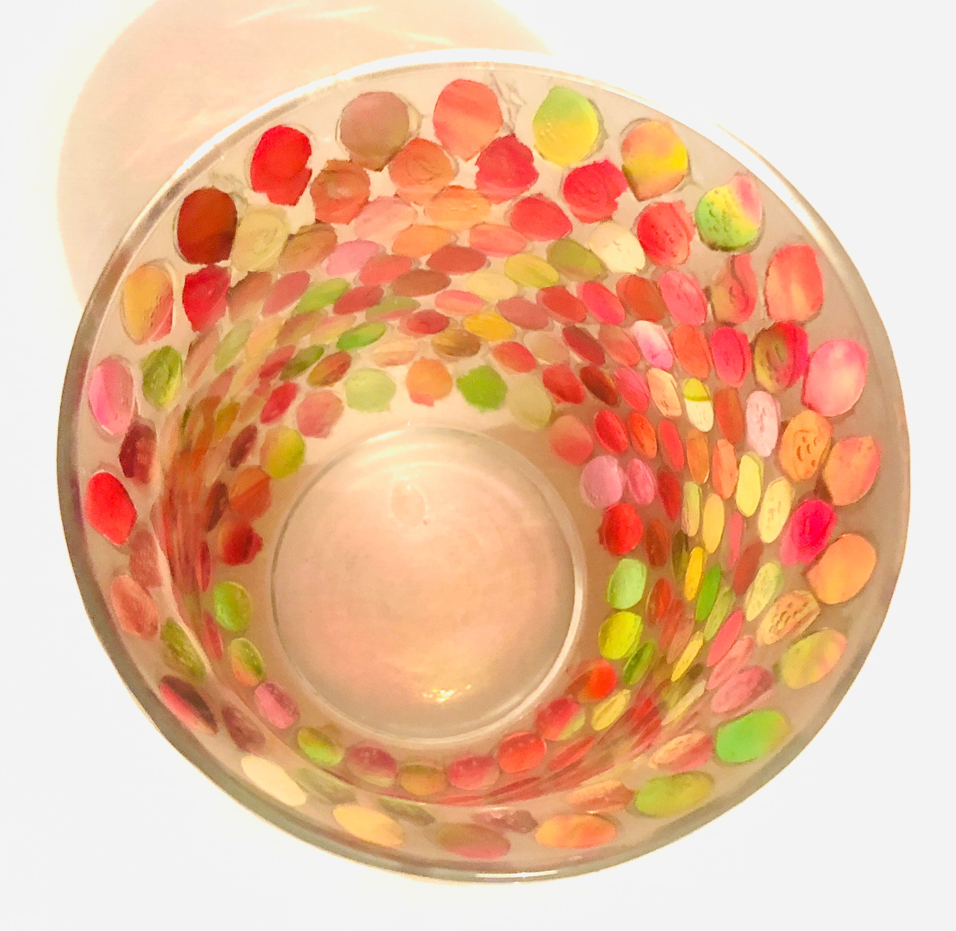 Mosaic stained glass photophore vase