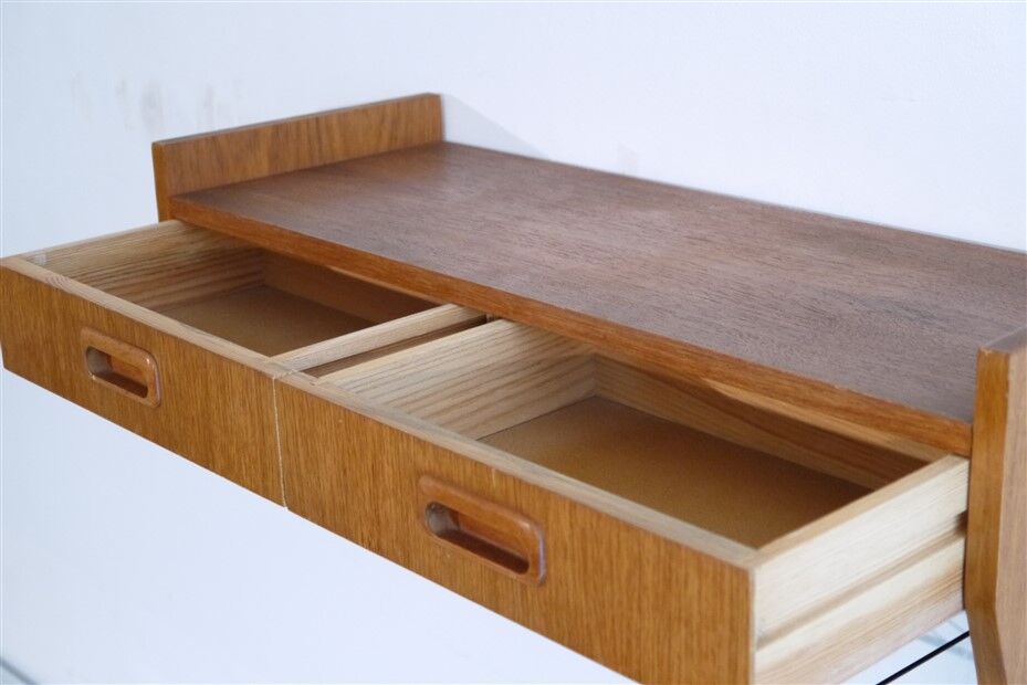 Etagere vintage scandinave en teck et metal 1960