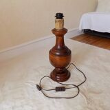 lampe de sol vintage pied en bois tourné