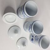 Ensemble de trois pots à pharmacie en faïence de Longchamp