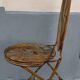 Garden furniture table and 4 folding chairs in patinated iron