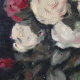 Oil on canvas bouquet of roses still life