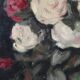 Huile sur toile bouquet de roses nature morte