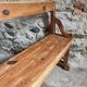 Grand banc ancien en bois avec dossier – fin XIXe siècle, pin et chêne