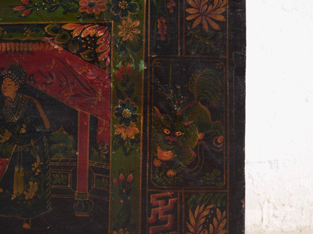 Antique chest painted in pine wood – China, around 1900