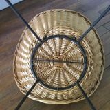 Antique round rattan armchair