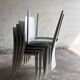 Ensemble de 6 chaises Bellini empilables en polypropylène gris clair, design italien de Mario Bellini