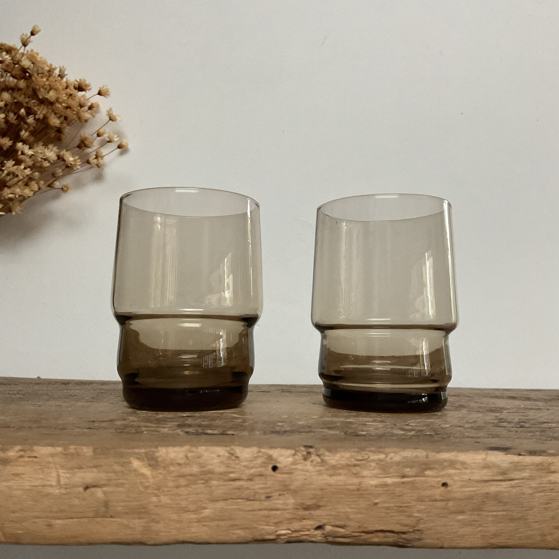 10 small vintage handmade glasses