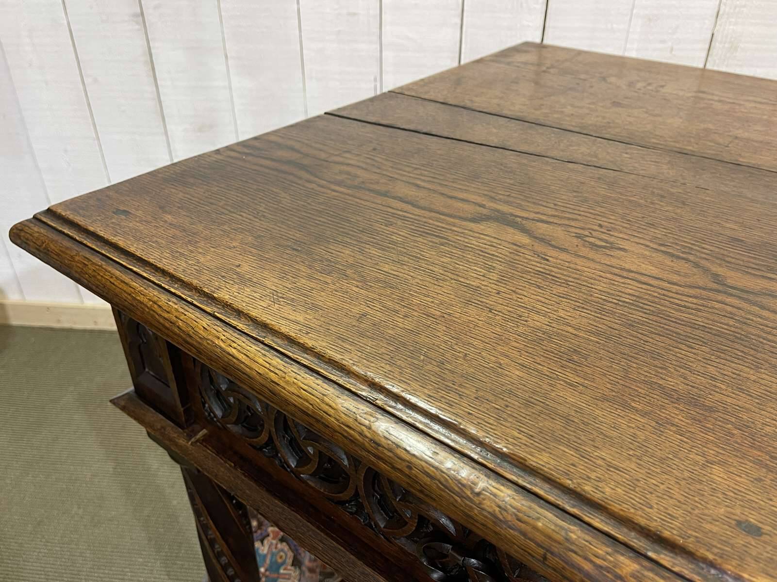 Late 19th century Gothic style oak desk