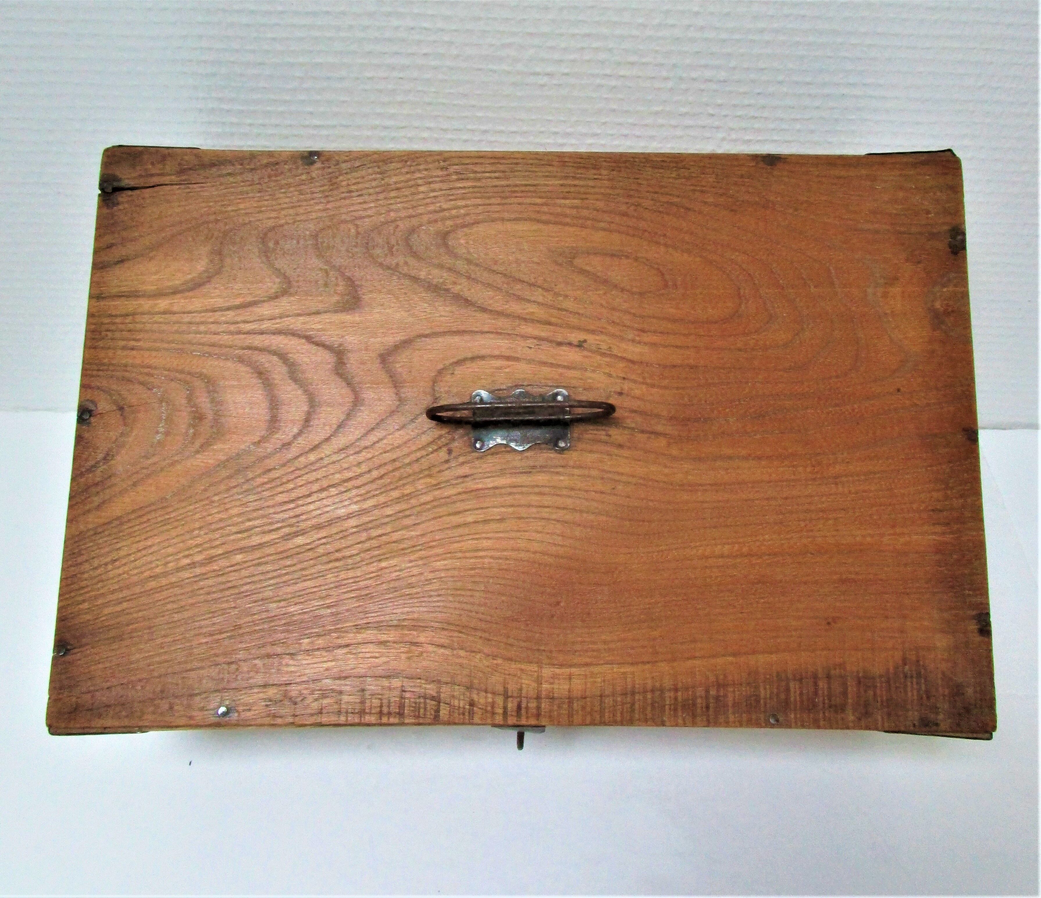 Solid wood box patinated early 20th century