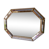 Octagonal mirror with facets  81x60cm