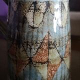 Enamelled ceramic pitcher - Signed Pérot