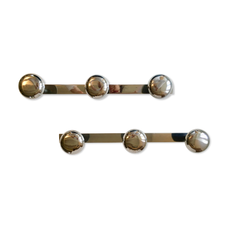 Pair of vintage chrome coat racks