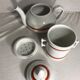 Teapot Pillivuyt and 4 vintage ceramic cups