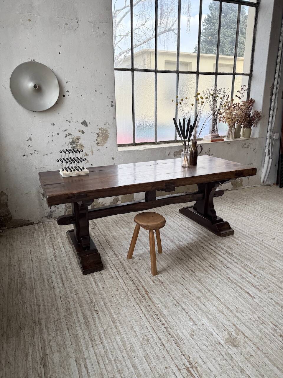Table de monastère XXL en chêne, 19ème s.