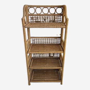 Folding rattan shelf