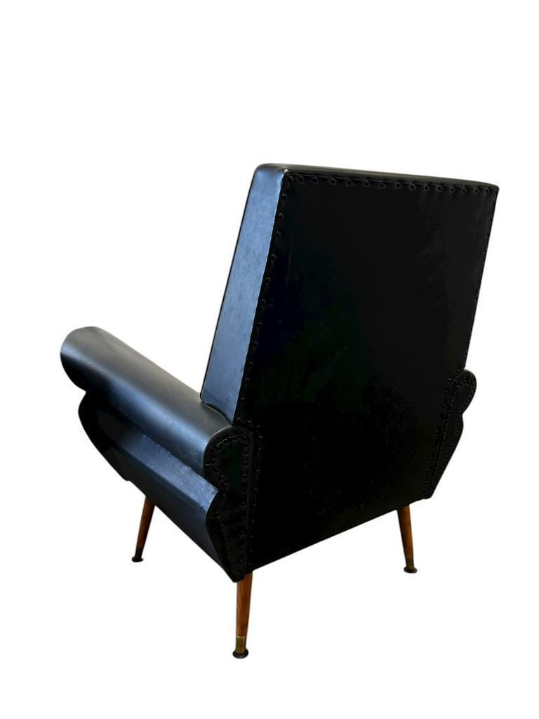 Set of 2 vintage black and red armchairs / armchairs / individual armchairs