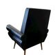 Set of 2 vintage black and red armchairs / armchairs / individual armchairs