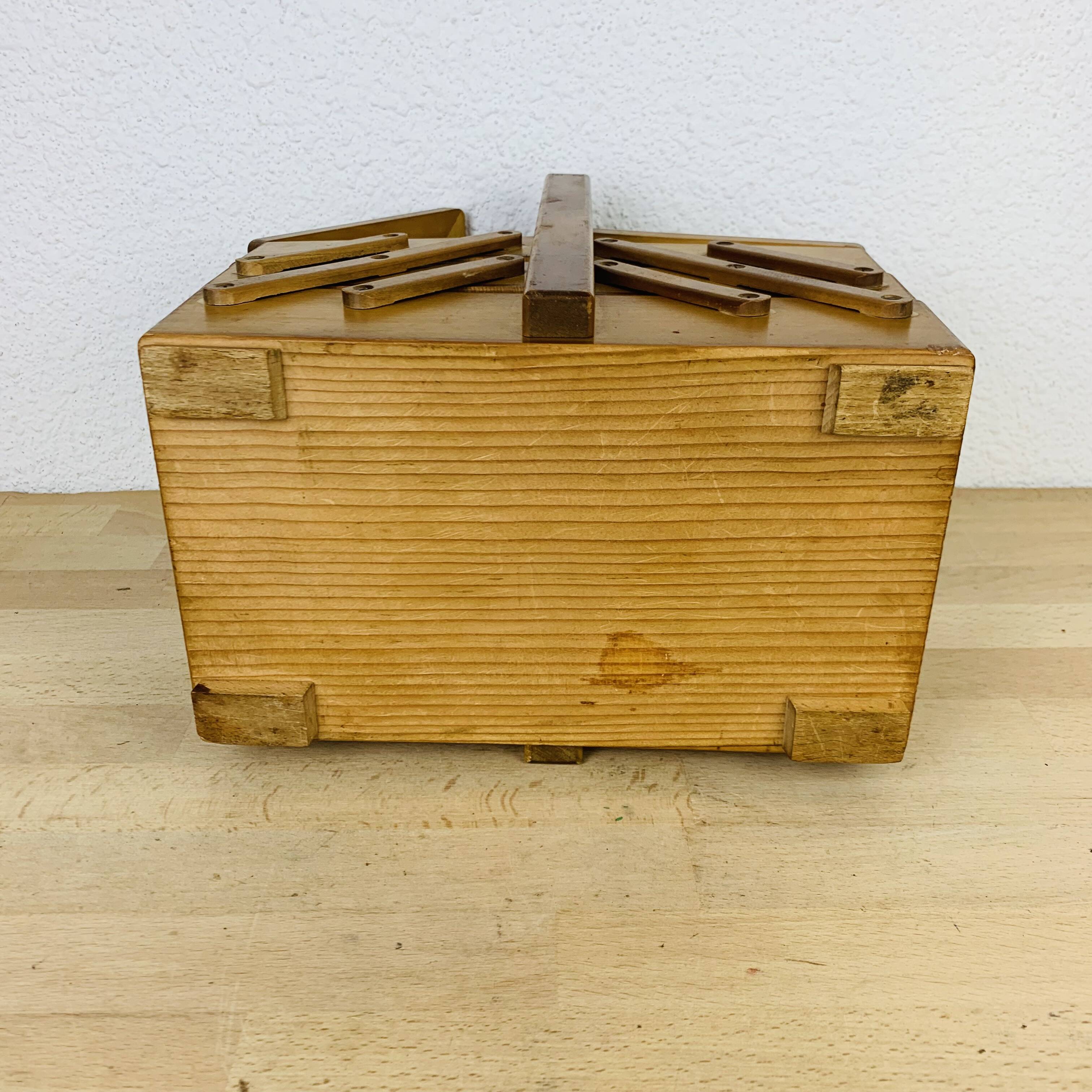 60s wood worker, sewing box
