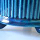 Cracked blue ceramic cache pot