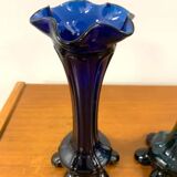 Retro blue vases, Czechoslovakia, 1960s (set of 2)