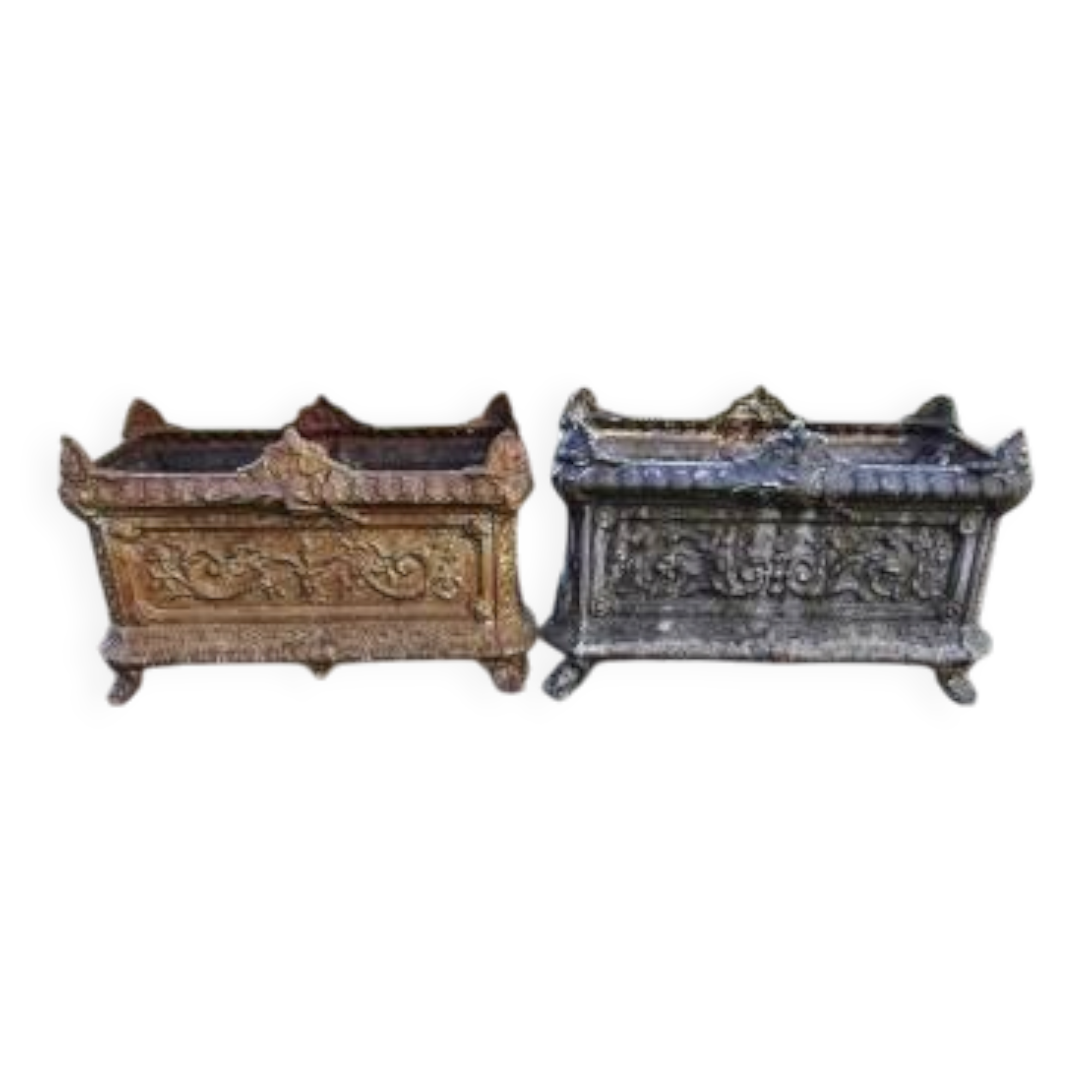 Pair of cast iron planters from 1900 in Charleville-Mézières