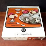 Set of 6 cups, tray and ice cream spoons guy degrenne "modern line"