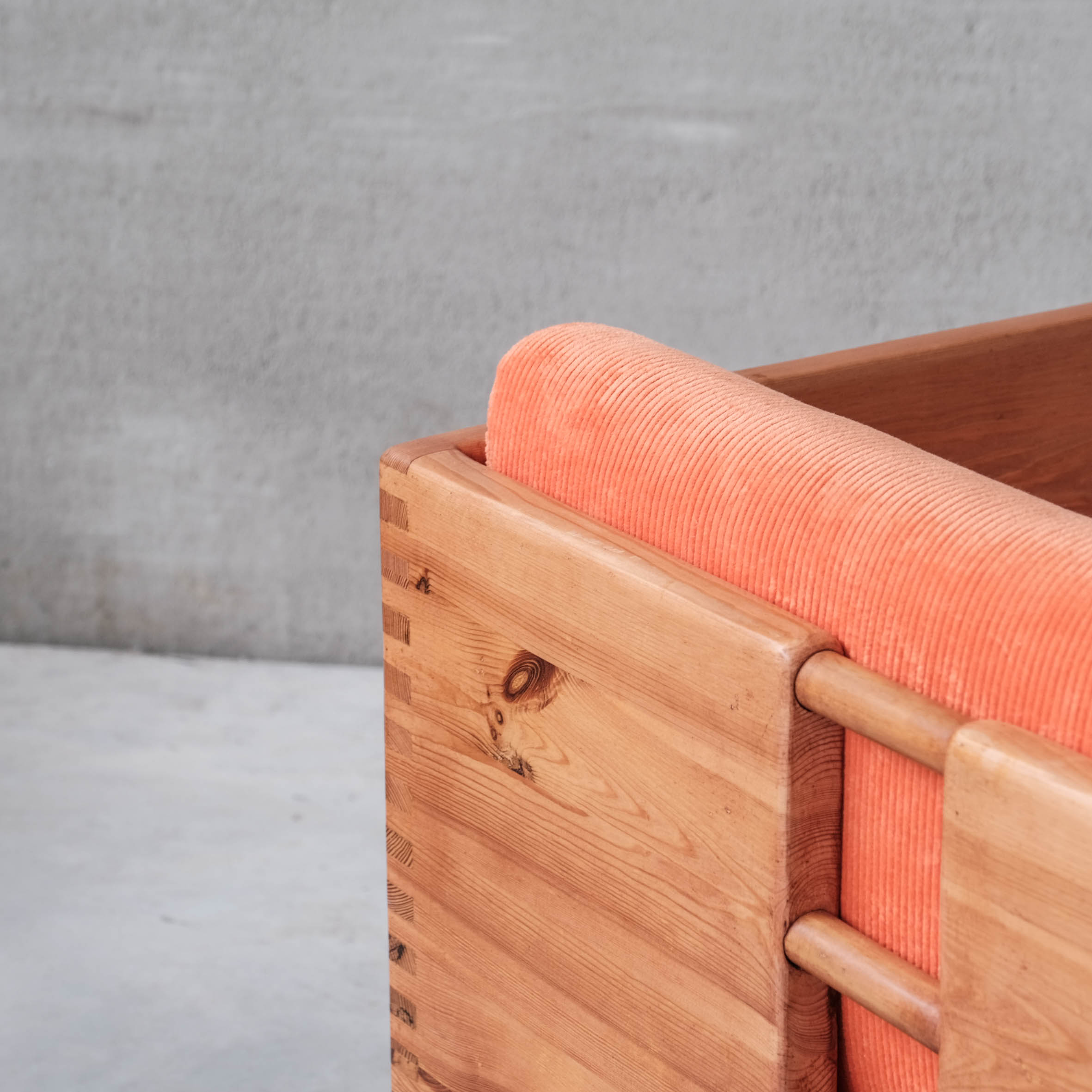 Pair of mid-century pine armchairs
