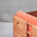 Pair of mid-century pine armchairs