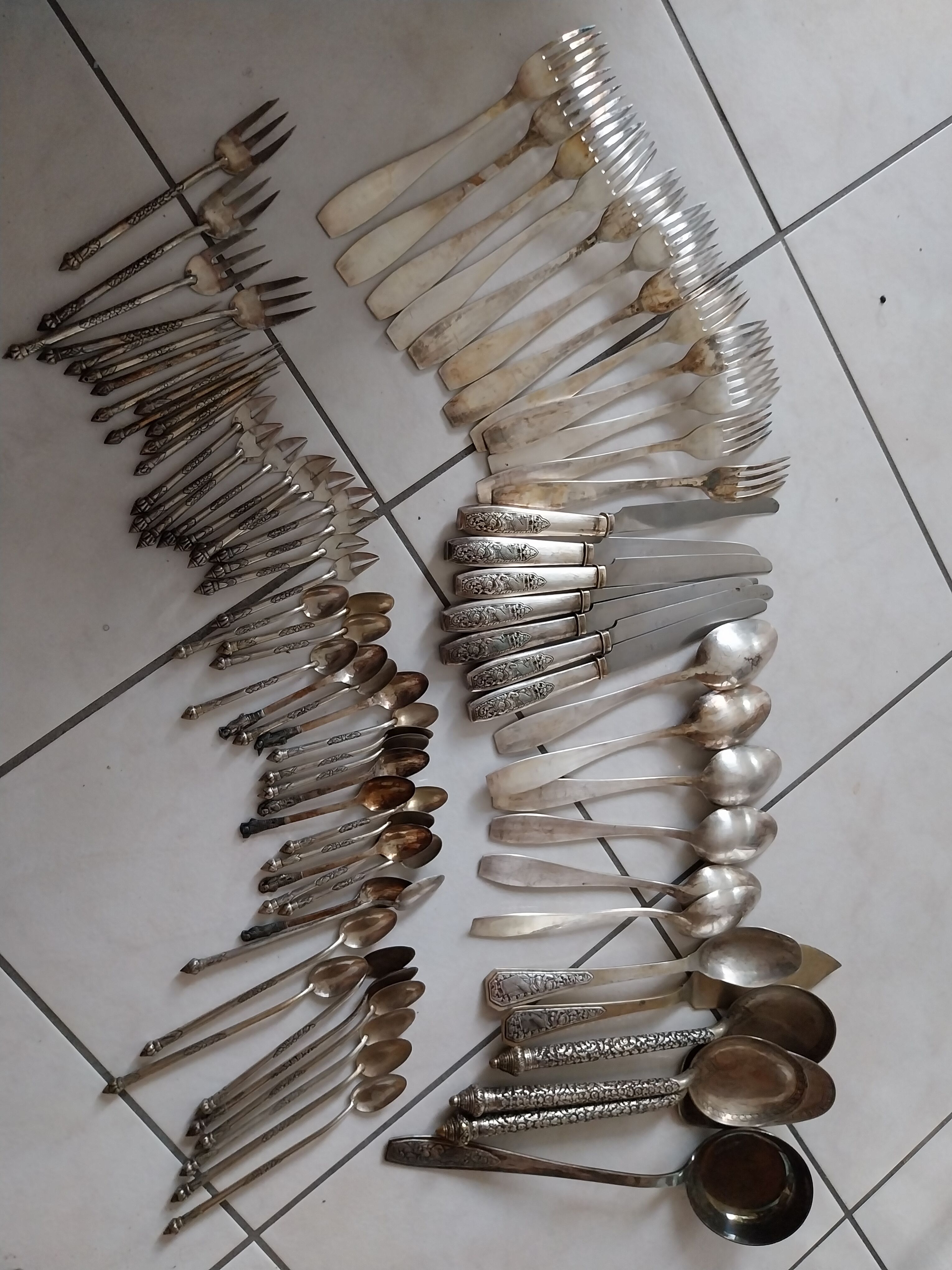 Asian silver cutlery