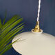 Vintage lampshade pendant light in white opaline