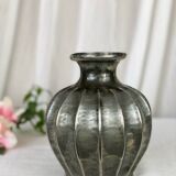 Pewter vase embossed by Alice and Eugène Chanal, 1900, signed
