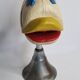 Carved hat door, folk art object carved from a painted piece of wood, 34 cm