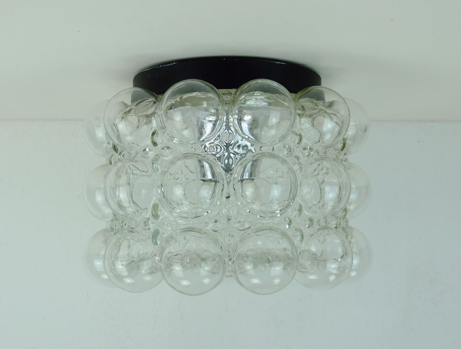 Plafonnier en verre et métal par Helena Tynell pour Limburg années 1960