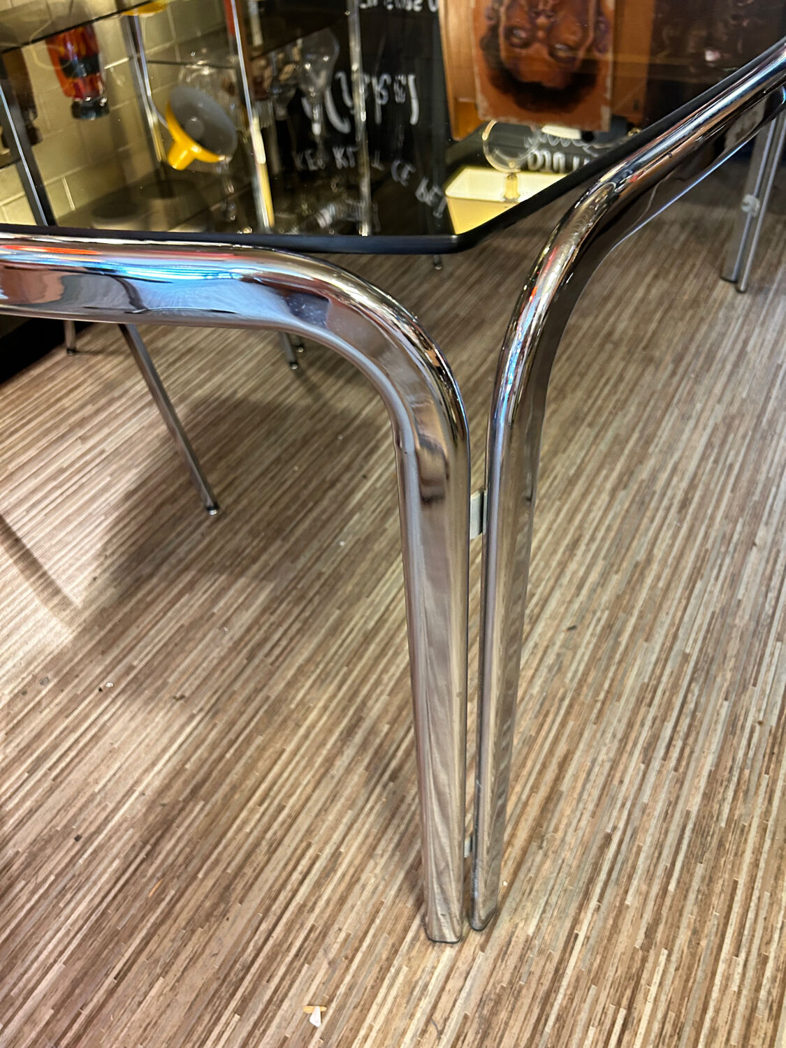 Chromed dining table