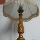 Lampe avec pied laiton et abat- jour à franges