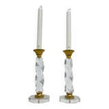 Set of 2 lucite twisted candle sticks, 1970’s